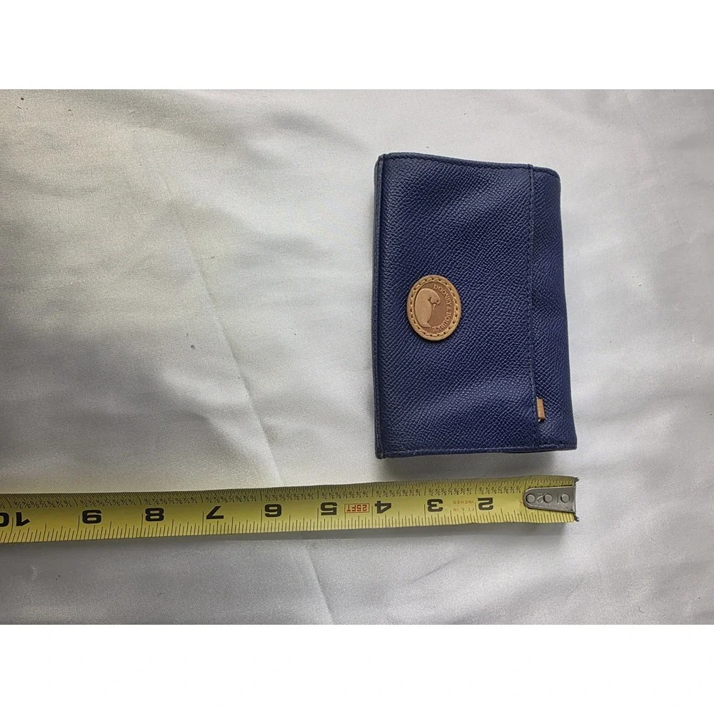 Vintage Dooney‎ & Bourke Blue Leather Wristlet Clutch Wallet